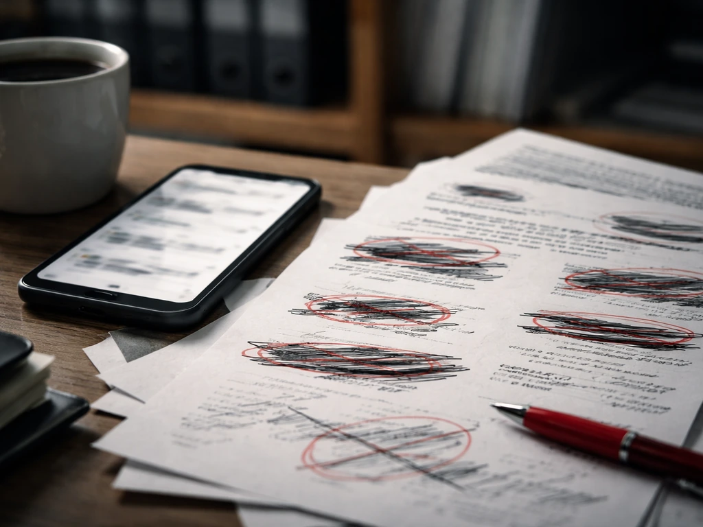 Blurred phone search results and scattered papers on a desk to suggest unsourced net-worth claims.