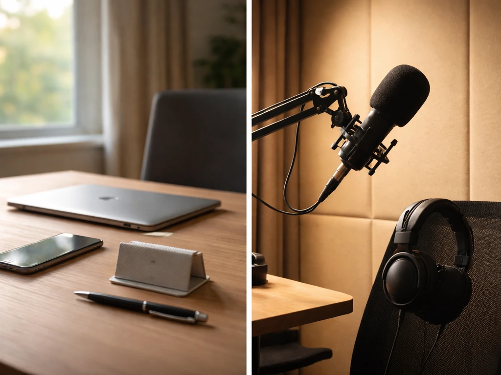 Two simple business-themed scenes in one frame suggesting two different “Greg Schott” identities