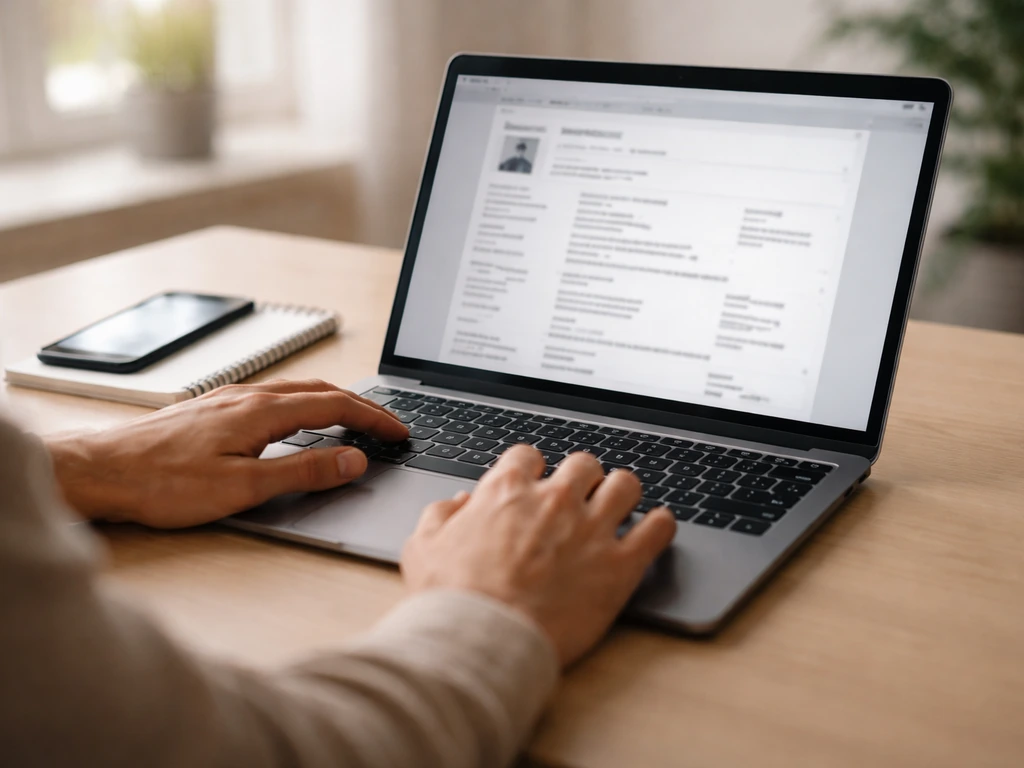 Person at a desk using a laptop and phone to research an LLC business registry update.